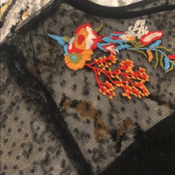 •tulle black top/dress with embroidery• - Picture 2 of 6